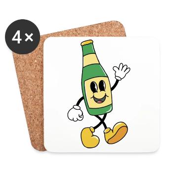 Bière - Dessous de verre (lot de 4) - blanc - Devant