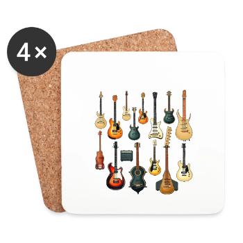 it's not hoarding if its guitars - Coasters (set of 4) - white - Front