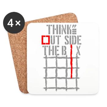 Think Outside the Box TicTacToe - Coasters (set of 4) - white - Front