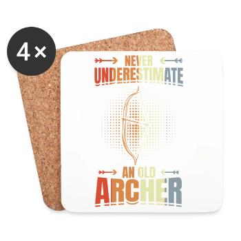 Unterschätze nie alte Bogenschützen - Untersetzer (4er-Set) - Weiß - Vorne