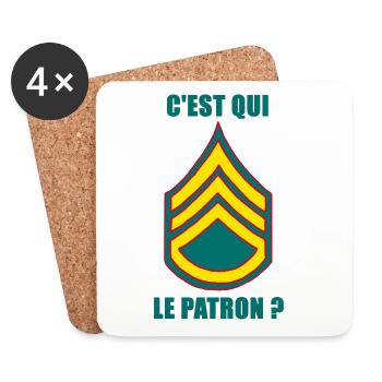 C'est qui le patron ? - Dessous de verre (lot de 4) - blanc - Devant