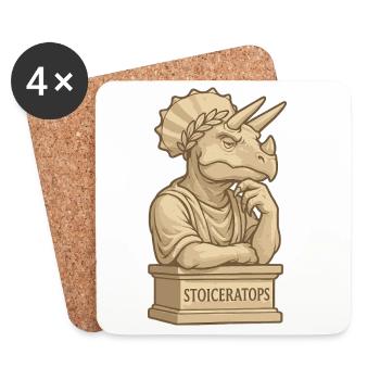 Stoiceratops - Untersetzer (4er-Set) - Weiß - Vorne