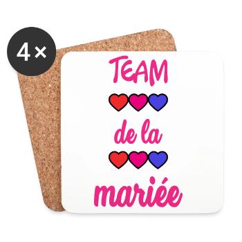 Bachelorette party. WEDDING. TEAM. TEAM MARIEE. BRIDE-TO-BE - Coasters (set of 4) - white - Front