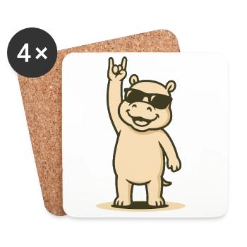 HipHoppo Rocks - Dessous de verre (lot de 4) - blanc - Devant