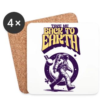 Retour sur Terre : astronaute - Dessous de verre (lot de 4) - blanc - Devant