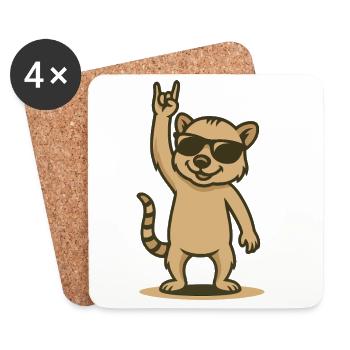 Cool coati rocker baby - Coasters (set of 4) - white - Front