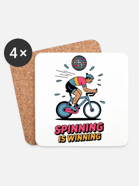 Spinn Is Winning – Retro Trainer - Untersetzer (4er-Set) - Weiß