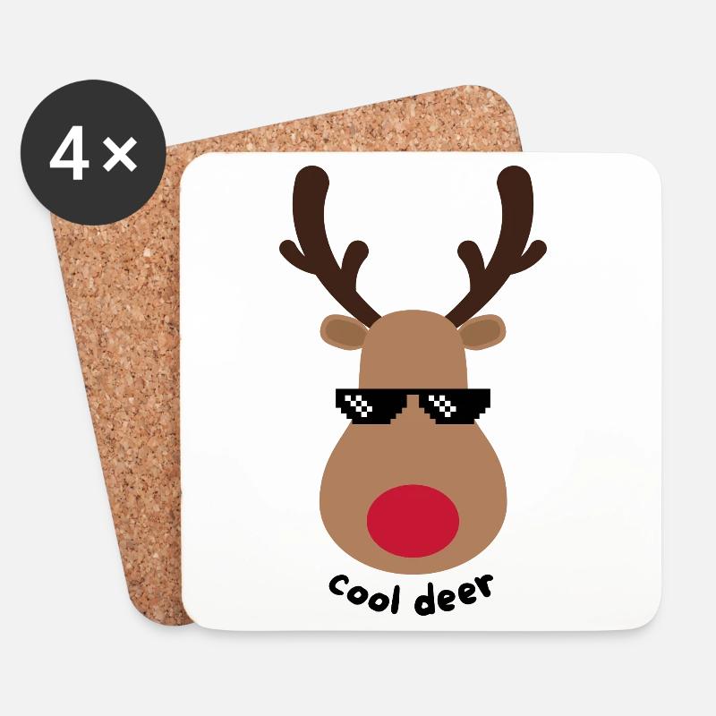 cool deer  - Untersetzer (4er-Set) - Weiß