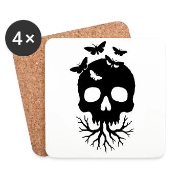 Forest Skull – Dark Nature T-Shirt - Untersetzer (4er-Set) - Weiß - Vorne