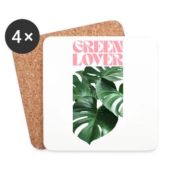 Tropische Monstera Grün Liebhaber Design - Untersetzer (4er-Set) - Weiß - Vorne