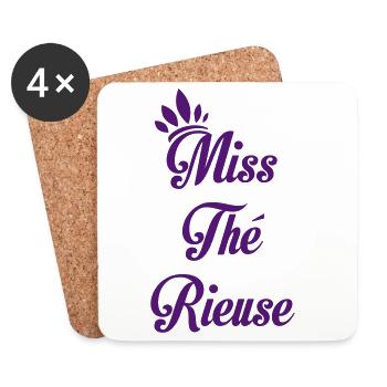 Miss Laughing Tea - Coasters (set of 4) - white - Front