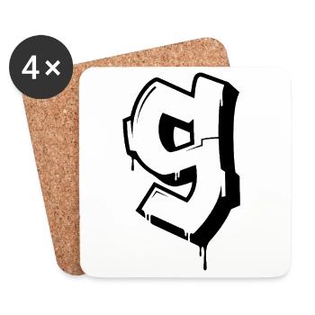 Graffiti 9 - Coasters (set of 4) - white - Front