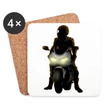Dämmerung auf der Motorradstrecke - Untersetzer (4er-Set) - Weiß - Vorne