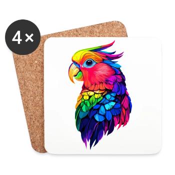 Parrot Macaw Parakeet Cockatoo Lover Parrots - Coasters (set of 4) - white - Front