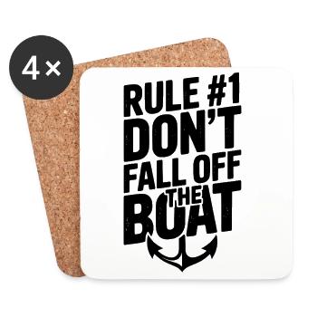 Regel #1: Fallen Sie nicht vom Boot - Untersetzer (4er-Set) - Weiß - Vorne