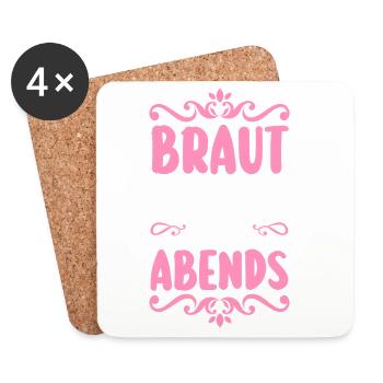 JGA Team Braut Junggesellinnenabschied - Untersetzer (4er-Set) - Weiß - Vorne