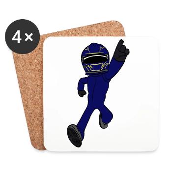 racing driver - Coasters (set of 4) - white - Front