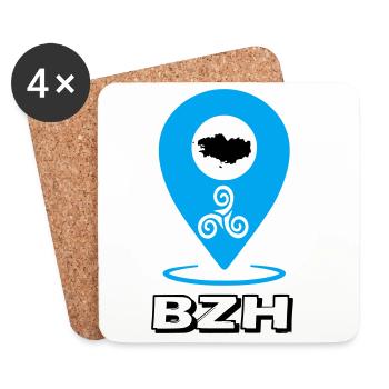 Triskel Breizh Blau - Untersetzer (4er-Set) - Weiß - Vorne