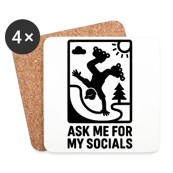 Inline Skate Social Media Fame Cool Kids - Coasters (set of 4) - white - Front
