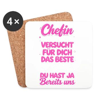 Chefin Wir Haben Versucht Finden - Untersetzer (4er-Set) - Weiß - Vorne