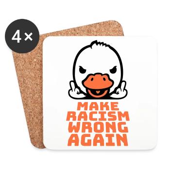 Goose Make Racism Wrong Again Militant du Majeur - Dessous de verre (lot de 4) - blanc - Devant