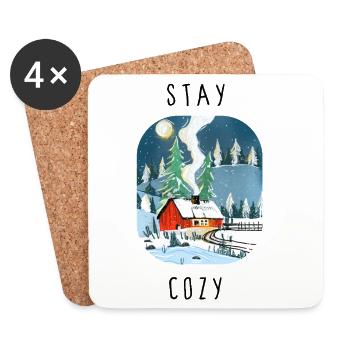 stay_cozy - Coasters (set of 4) - white - Front