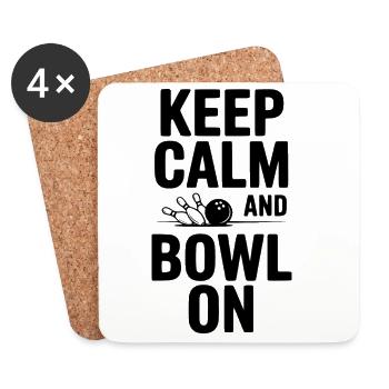 Bleiben Sie ruhig und bowlen Sie auf - Untersetzer (4er-Set) - Weiß - Vorne