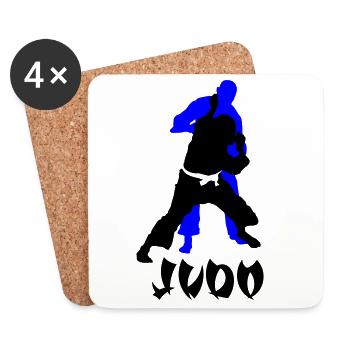 Judo - Dessous de verre (lot de 4) - blanc - Devant