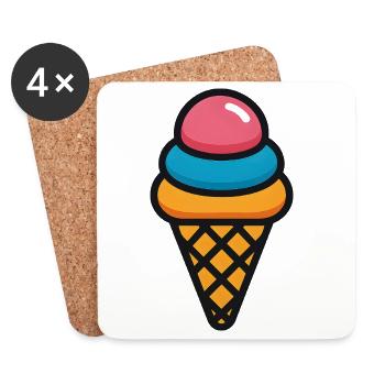 Glass i i strut i sommarfärger - Coasters (set of 4) - white - Front