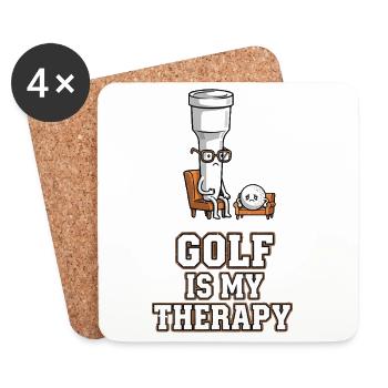 Golf is my therapy - Coasters (set of 4) - white - Front