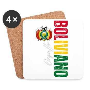 Bolivianischer Stolz, vertikales Design - Untersetzer (4er-Set) - Weiß - Vorne
