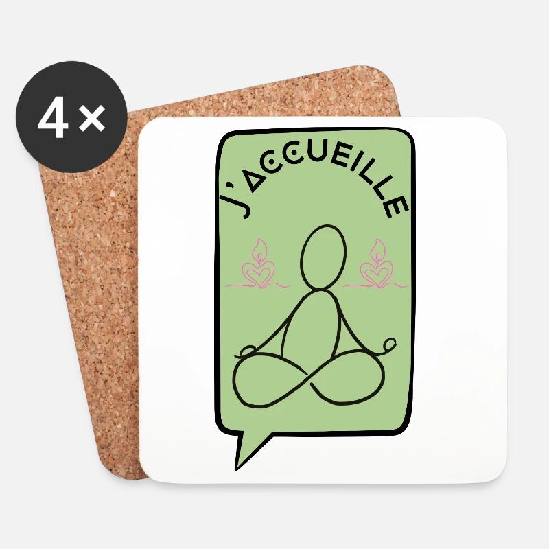 Ich freue mich - Untersetzer (4er-Set) - Weiß