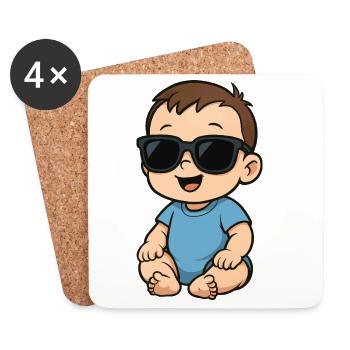 Lunettes de soleil Baby Cartoon - Dessous de verre (lot de 4) - blanc - Devant