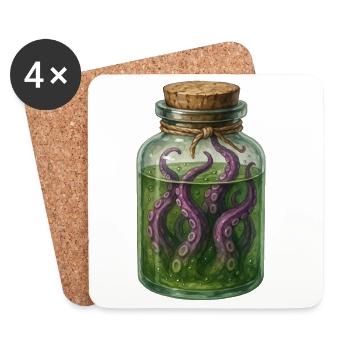 Tentacle Jar Alchemy Potion Halloween - Coasters (set of 4) - white - Front