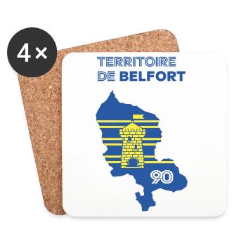 Territoire de Belfort 90 - Dessous de verre (lot de 4) - blanc - Devant