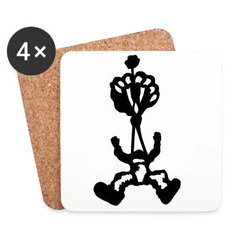 parachutiste - Dessous de verre (lot de 4) - blanc - Devant