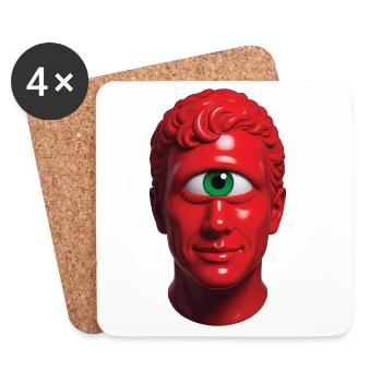 CYCLOP MAN - nice people - Dessous de verre (lot de 4) - blanc - Devant