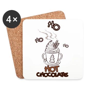 Hot Chocolate - Hot chocolate at Christmas time - Coasters (set of 4) - white - Front
