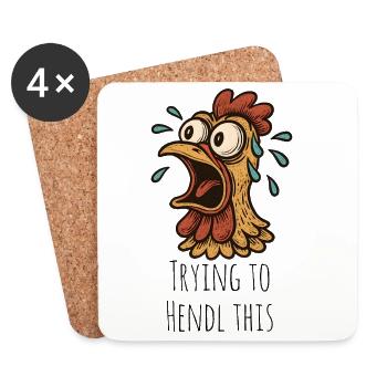 Trying to Hendl this saying - Coasters (set of 4) - white - Front
