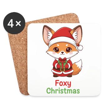 Foxy Christmas Gift Fox - Untersetzer (4er-Set) - Weiß - Vorne