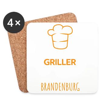 Die besten Griller kommen aus Brandenburg Design - Untersetzer (4er-Set) - Weiß - Vorne