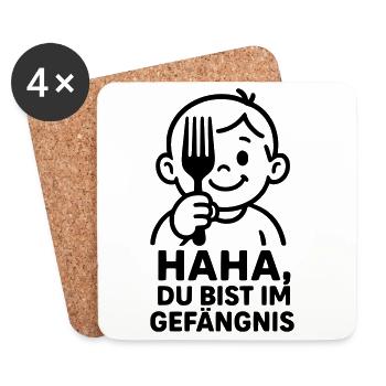 Kids Humor Fork Prison - Coasters (set of 4) - white - Front