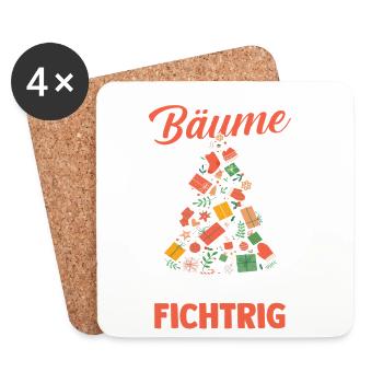 Weihnachtsmann Fichten Weihnachtsbaum Weihnachten - Untersetzer (4er-Set) - Weiß - Vorne