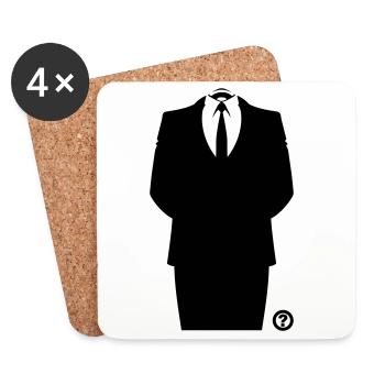 Anon Anzug Hacker Maske Shirt - Untersetzer (4er-Set) - Weiß - Vorne