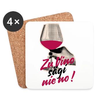 Zu Vino sägi nie no Schweizerdeutsch Weinliebhaber - Untersetzer (4er-Set) - Weiß - Vorne