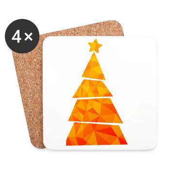 Christmas Tree - Weihnachtsbaum - Weihnachten - Untersetzer (4er-Set) - Weiß - Vorne