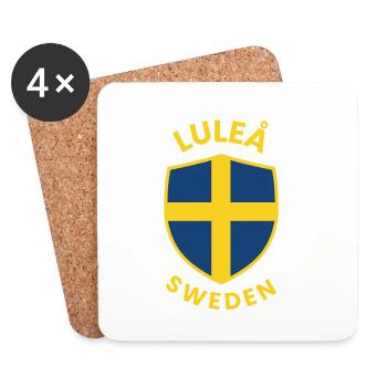Luleå Shield Sweden Flag - Coasters (set of 4) - white - Front