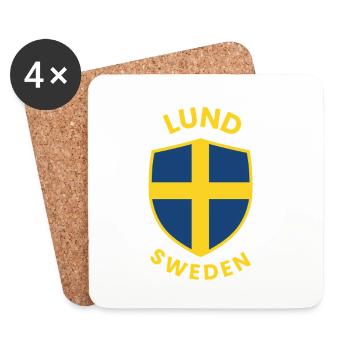 Lund Shield Schweden - Untersetzer (4er-Set) - Weiß - Vorne