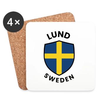 Lund Shield Flag in Sweden - Coasters (set of 4) - white - Front