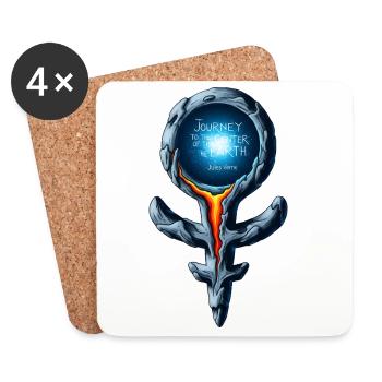 Jules Verne Rod - Coasters (set of 4) - white - Front